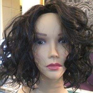 New full Dark Brn WIG Human Mix Heat Resistance